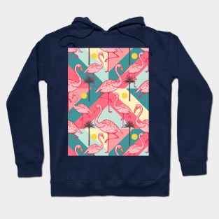 Retro Flamingo Pattern Hoodie